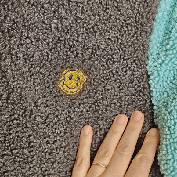 Dutch Bros Coffee Color Block Sherpa Fleece Unisex Pullover Henley Flaw Small - Picture 2 of 12